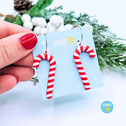 Pendientes bastón de caramelo