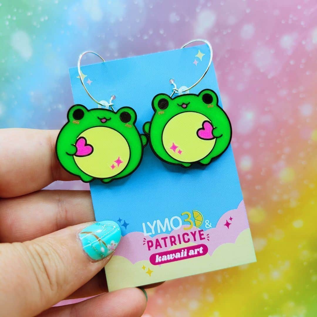 Pendientes ranitas kawaii