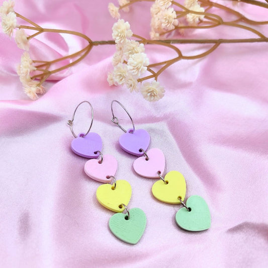 Pendientes love Pastel