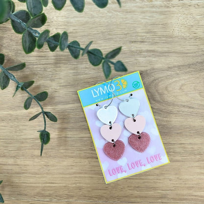 Pendientes pasión rosa de corazones x lymo3d (2)