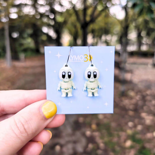 Pendientes huesitos fluorescentes