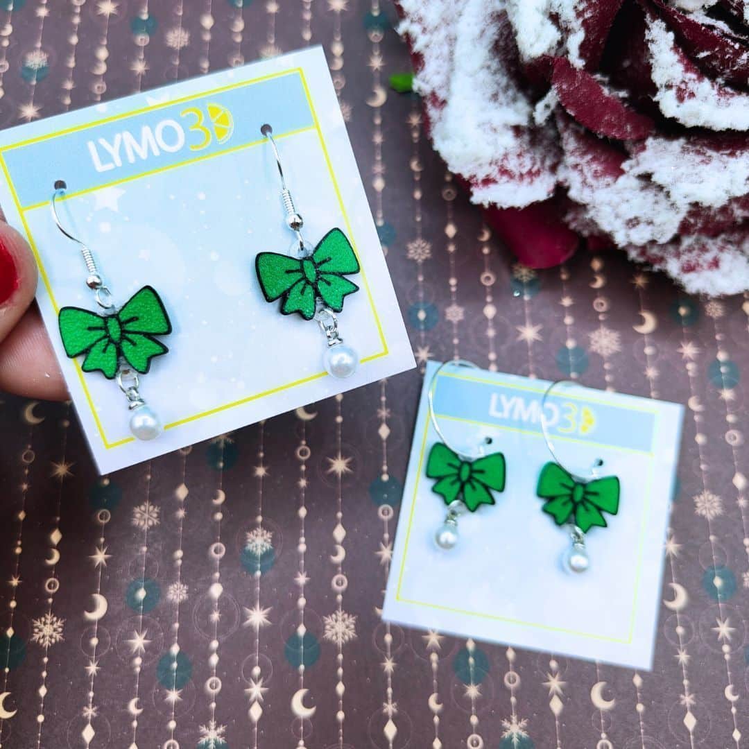 Pendientes green coquette pearl