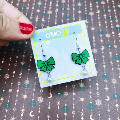 Pendientes green coquette pearl