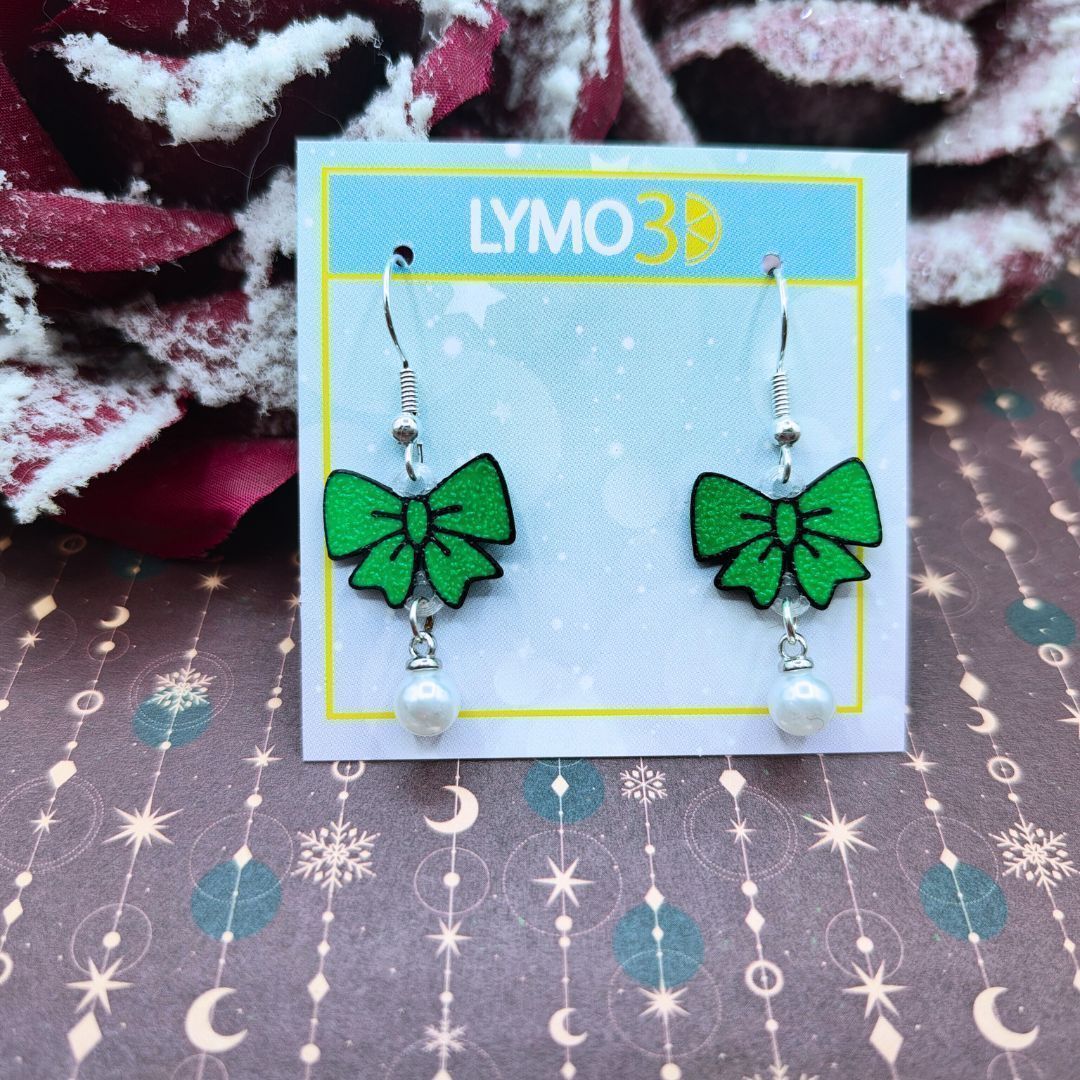 Pendientes green coquette pearl