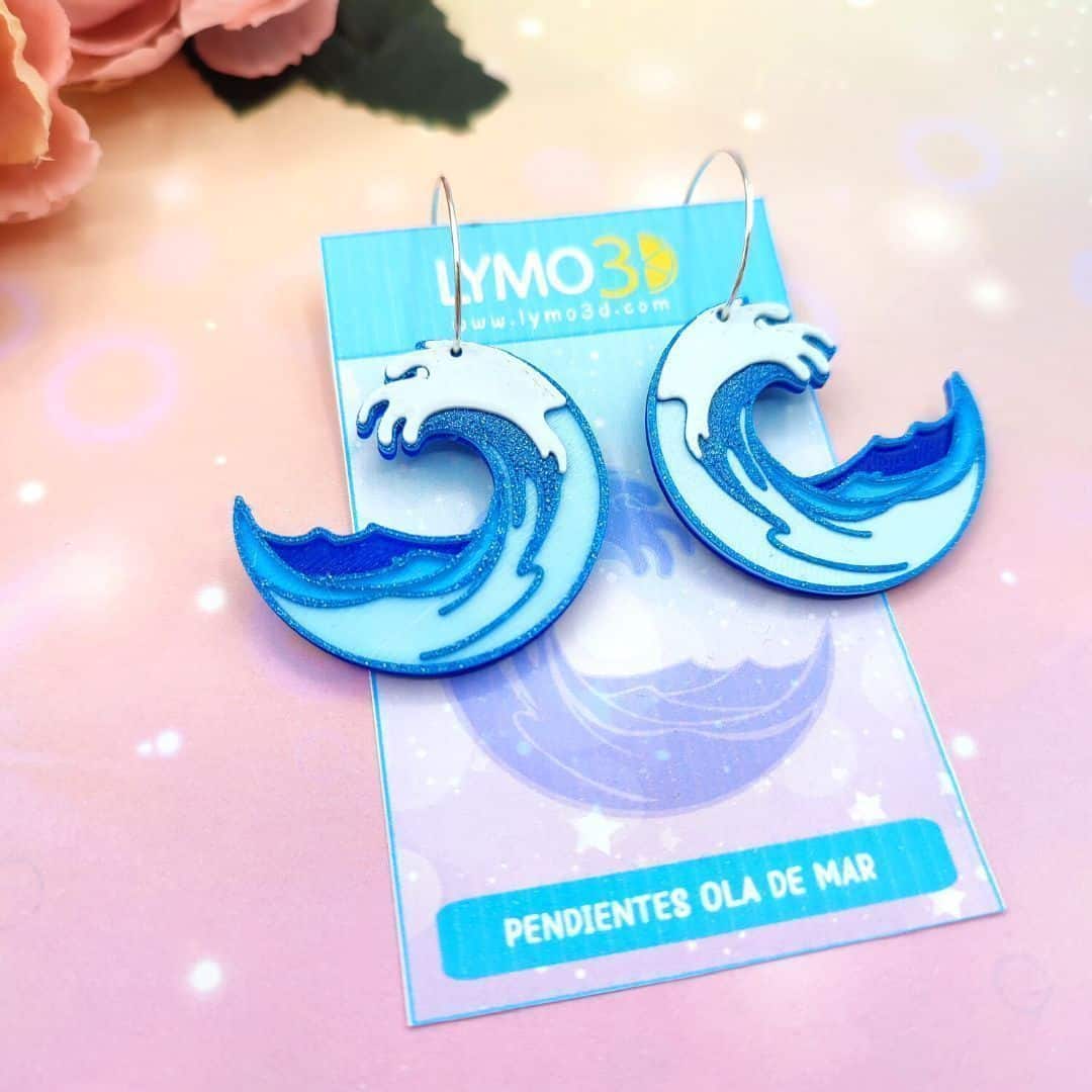 Pendientes Olas de Mar