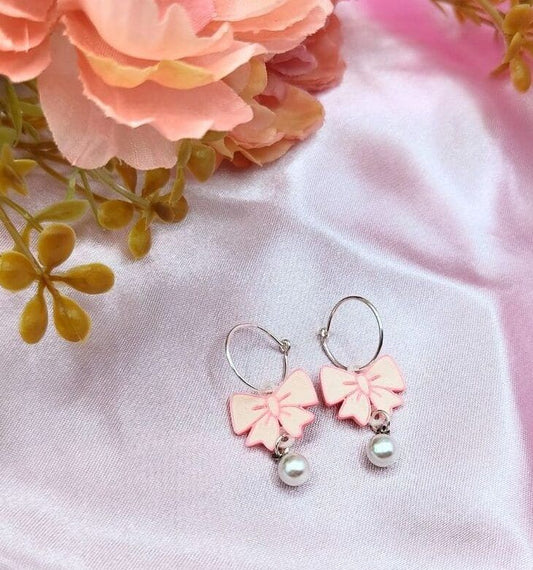 Pendientes pink coquette pearl