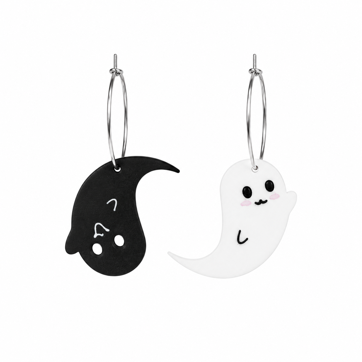Yin Yang Ghost Earrings