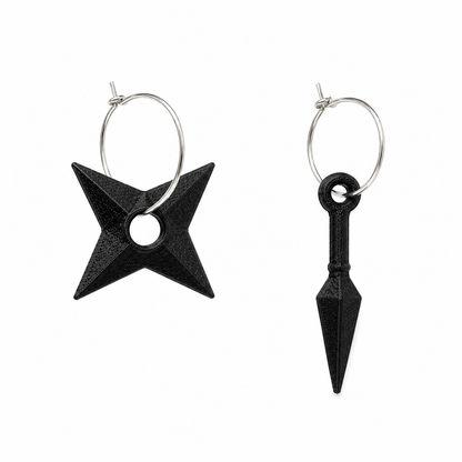 Kunai- und Shuriken-Ohrringe
