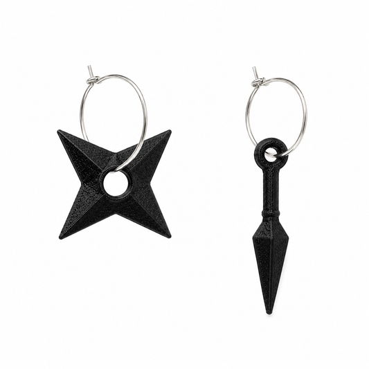 Kunai- und Shuriken-Ohrringe