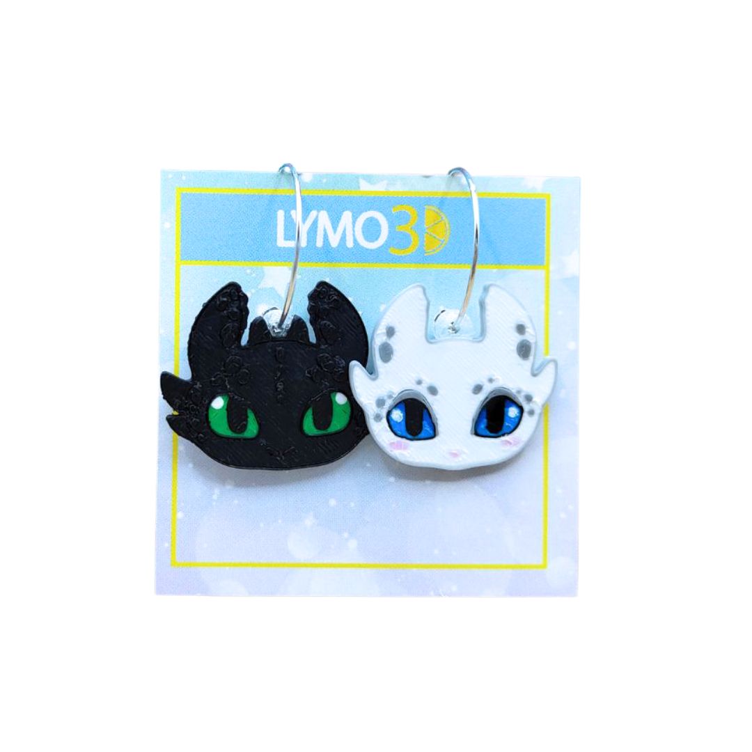 Night & Light Dragon Earrings