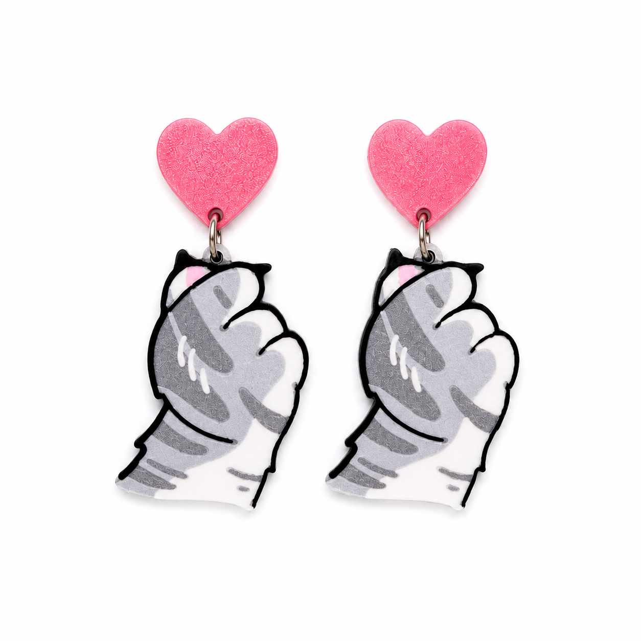 I Love You Earrings Meow Meow