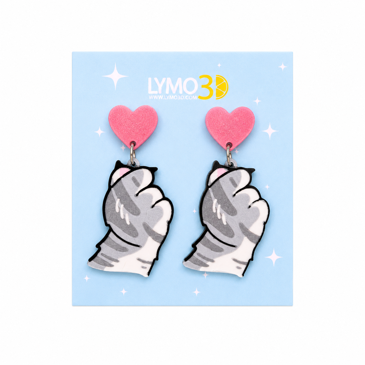 I Love You Earrings Meow Meow