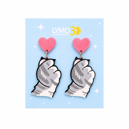 I Love You Earrings Meow Meow