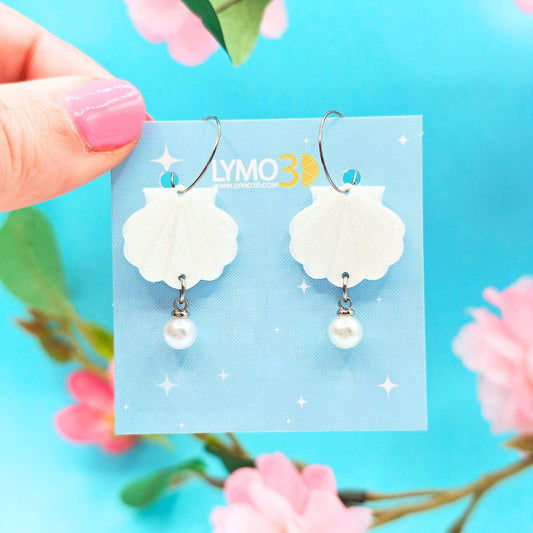 Pendientes concha con perla