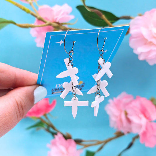 Pendientes pajaros de papel