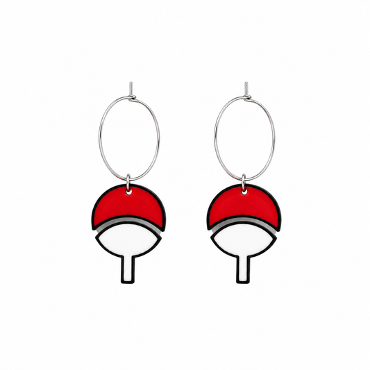 Uchiha-Fächer-Ohrringe