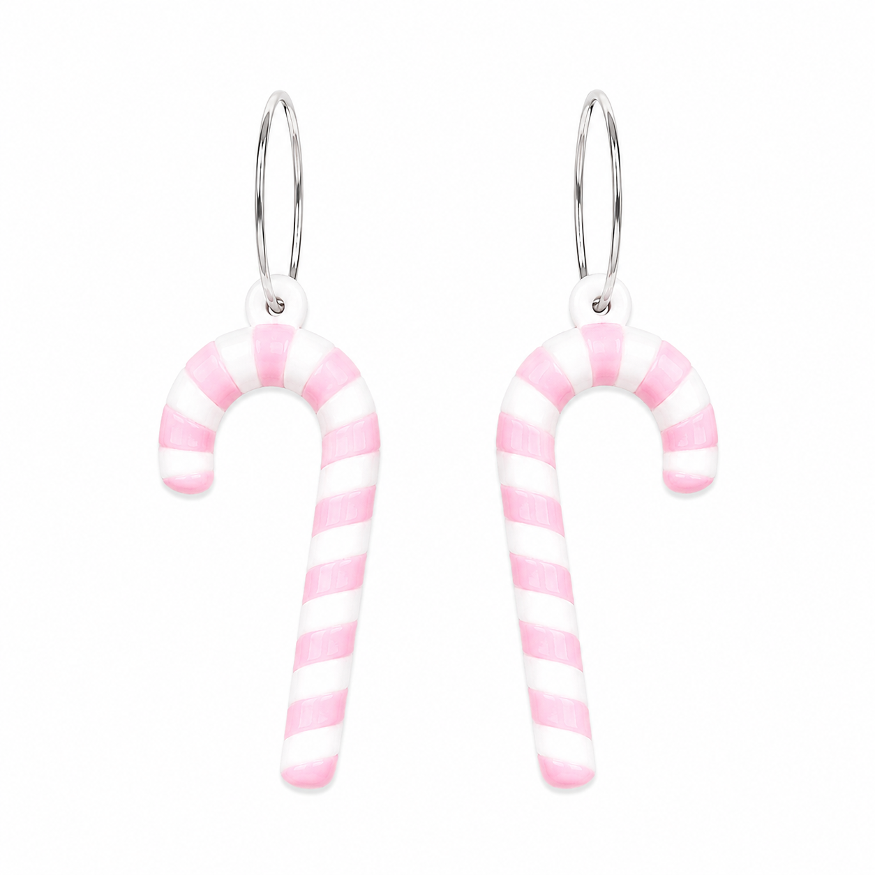 Zuckerstangen-Ohrringe, rosa Edition