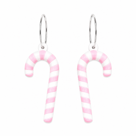 Candy cane earrings pink edition
