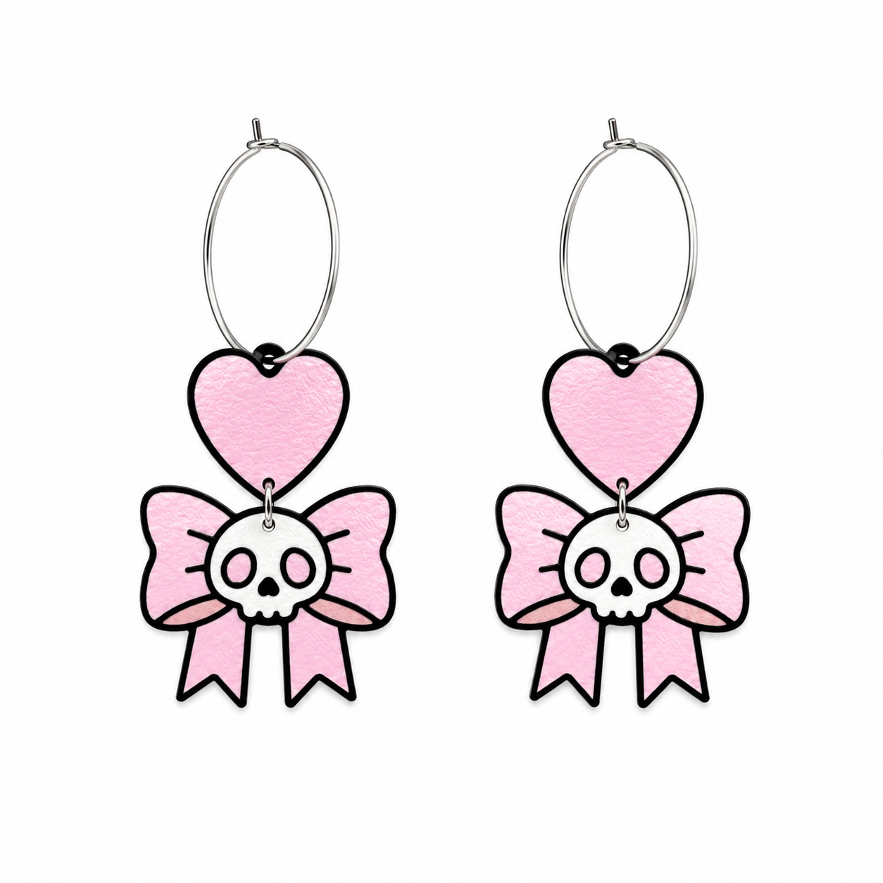 Coquette skull earrings 