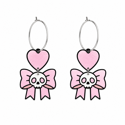 Coquette skull earrings 