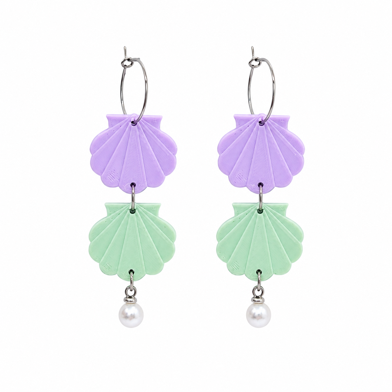 Earrings 2 Shells "Under the Sea"