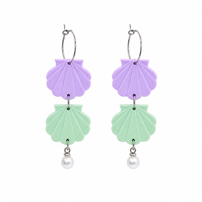Earrings 2 Shells "Under the Sea"