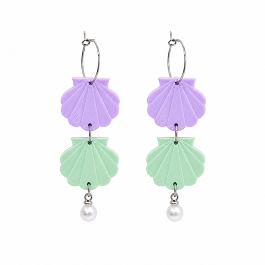 Pendientes conchas bajo del mar