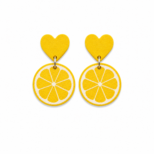 Pendientes corazón de limón