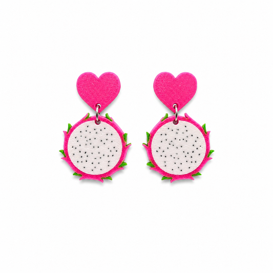 Pendientes corazón de pitahaya