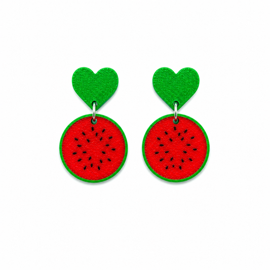 Pendientes corazón de sandia