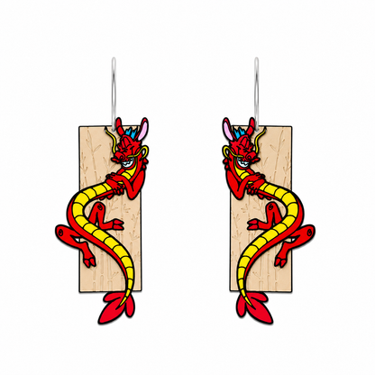 Red Dragon Earrings
