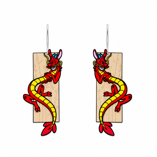 Red Dragon Earrings