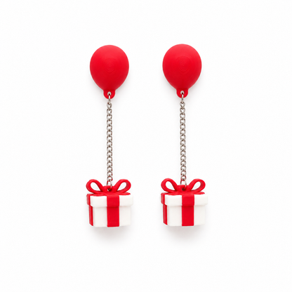 Ballonohrringe mit Geschenk