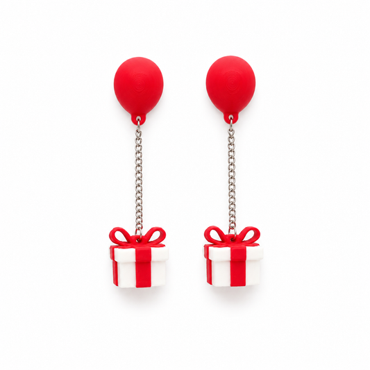 Pendientes globo con regalo