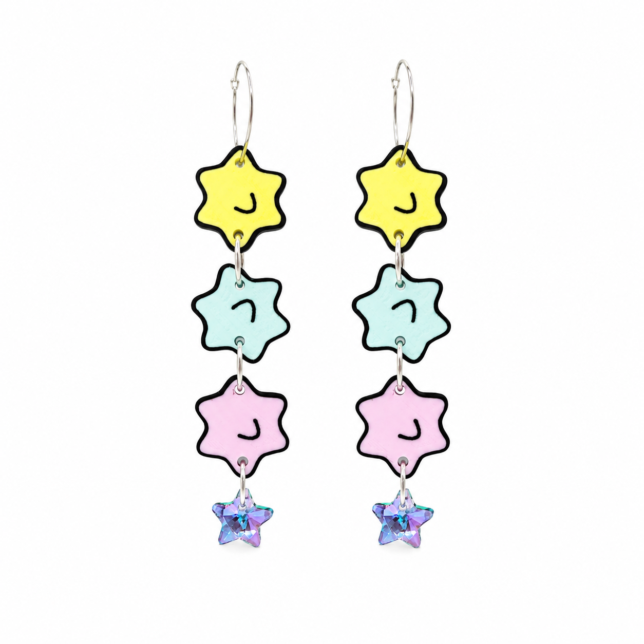 Kawaii-Ohrringe in Pastellfarben