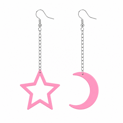 Mond- und Stern-Ohrringe