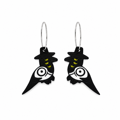Irresistible demonic bird earrings