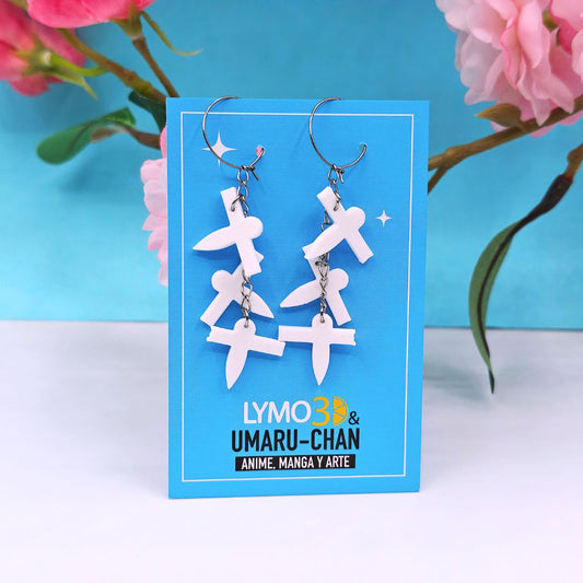 Pendientes pajaros de papel