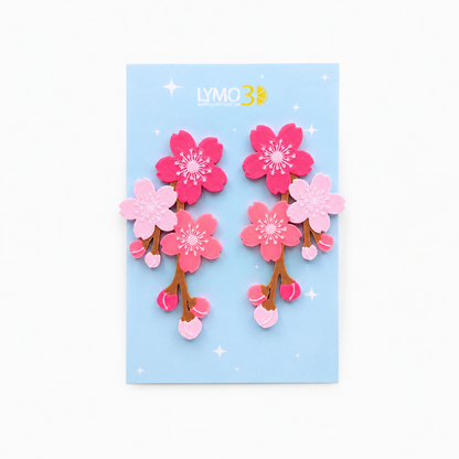 Cherry branch earrings