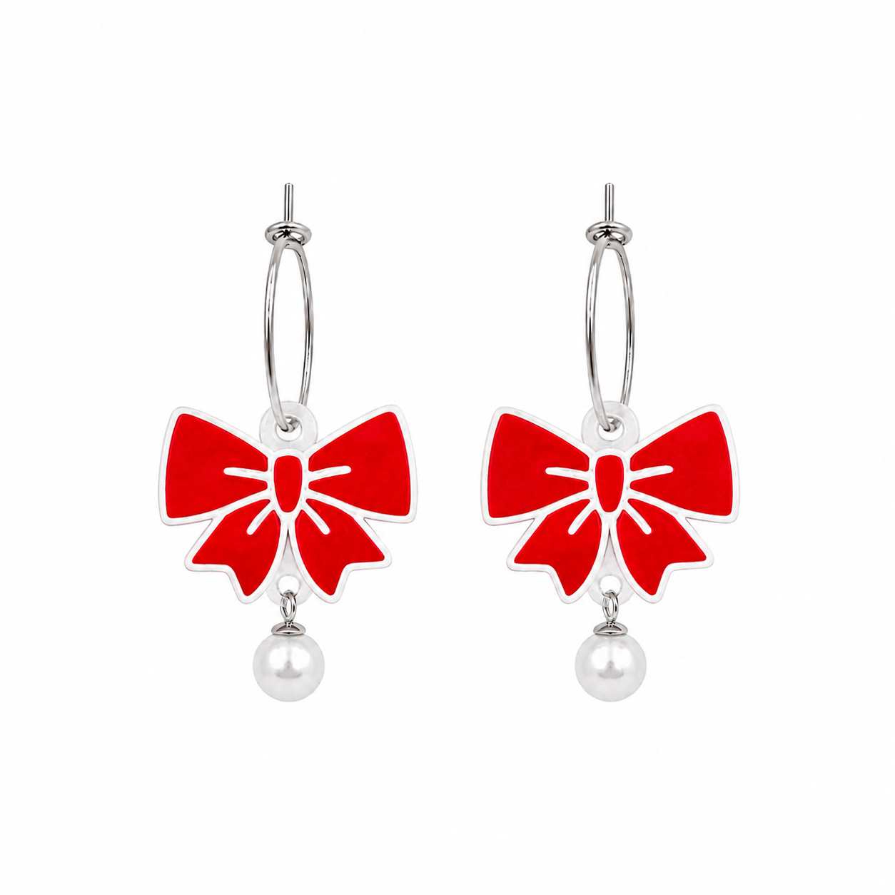 Red Coquette Pearl Earrings