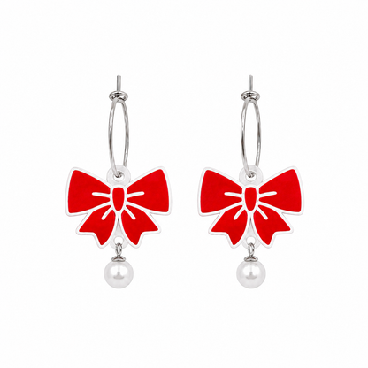 Red Coquette Pearl Earrings