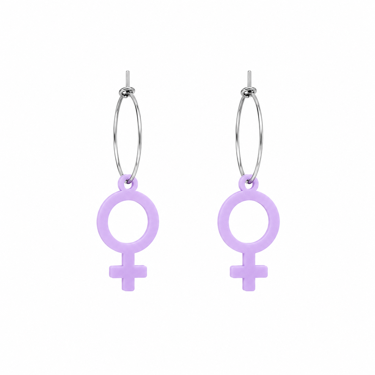 Pendientes símbolo mujer personalizables