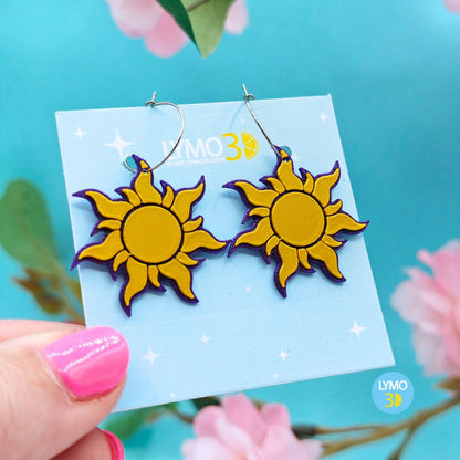 Pendientes sol enredados
