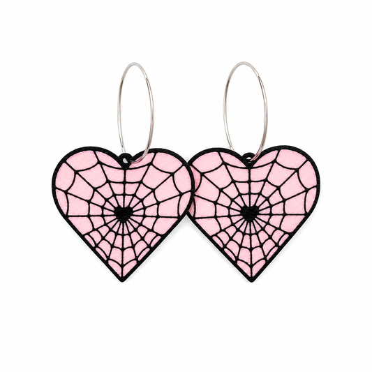 Kokette Gothic-Ohrringe mit Spinnennetz-Motiv 