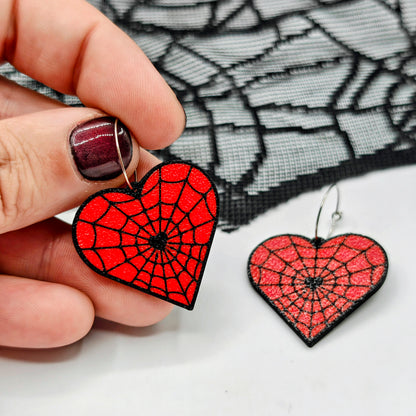 Pendientes telaraña roja