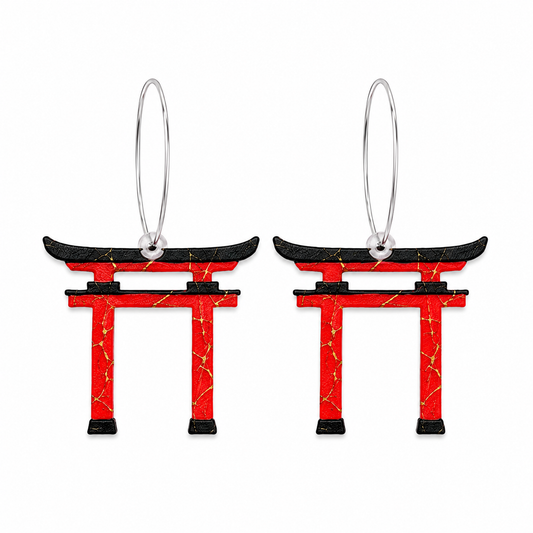 Pendientes torii kintsugi