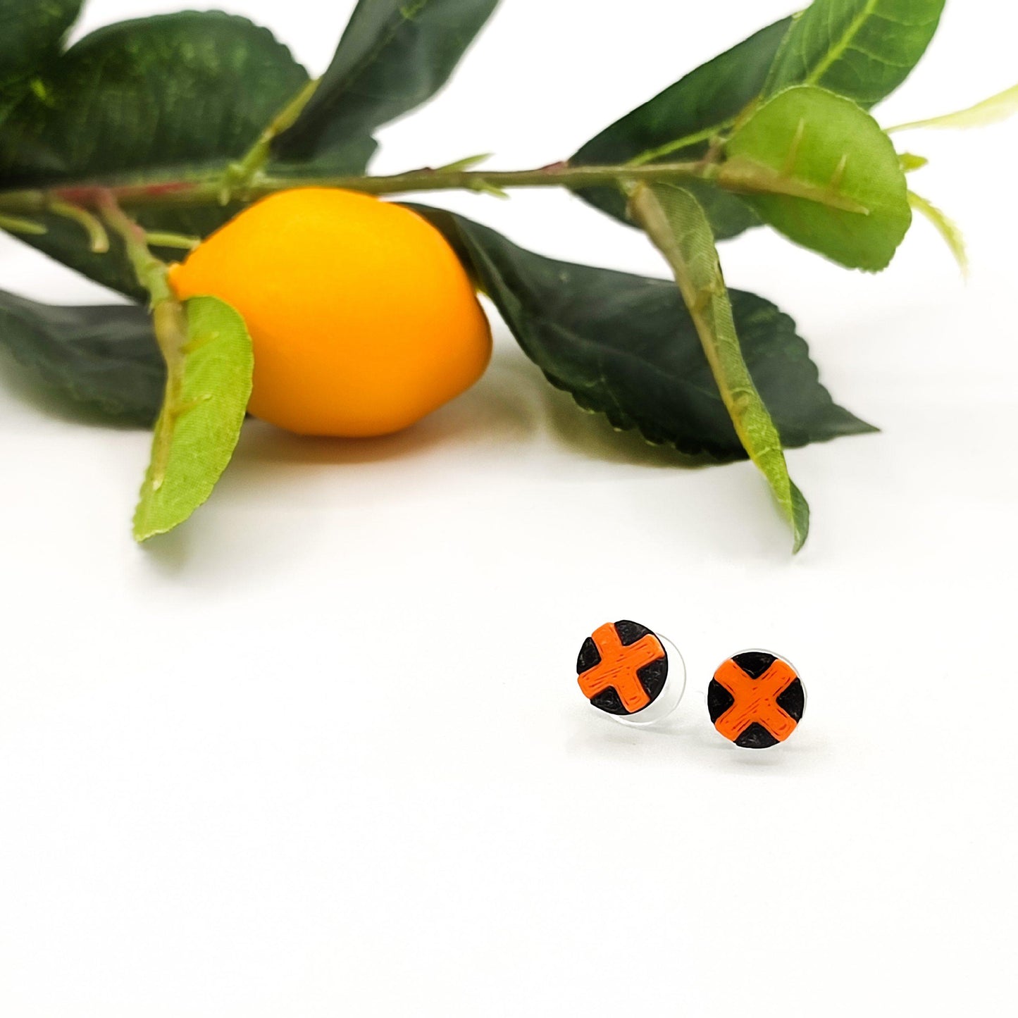 Fire Hero Button Earrings