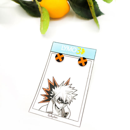 Fire Hero Button Earrings