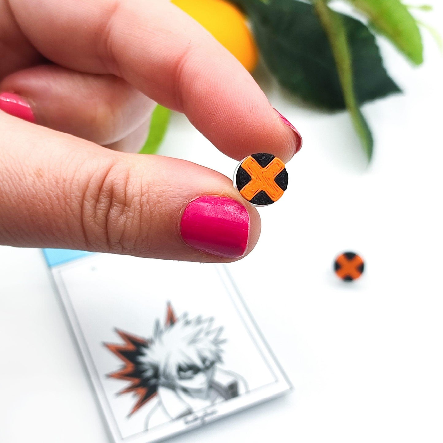 Fire Hero Button Earrings