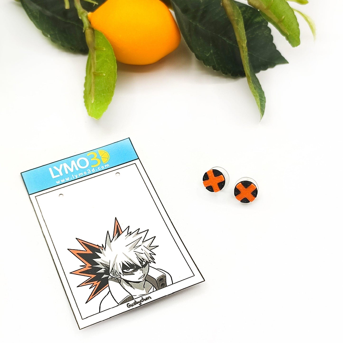Fire Hero Button Earrings